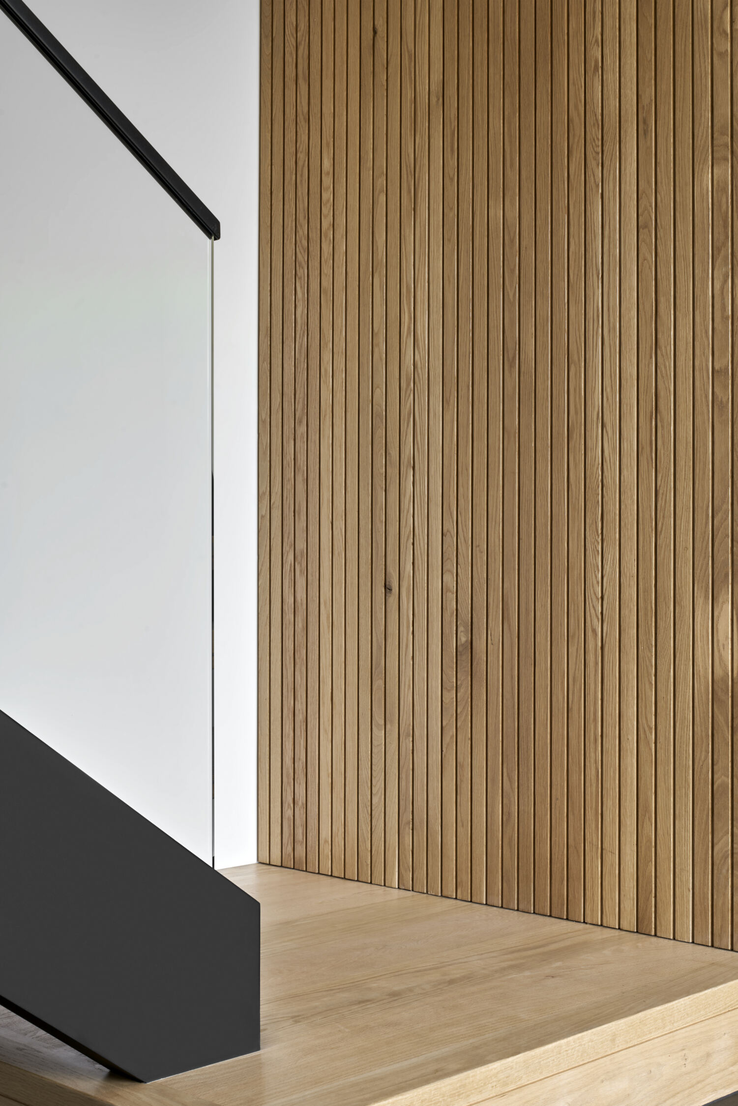 Staircase detail with timber cladding