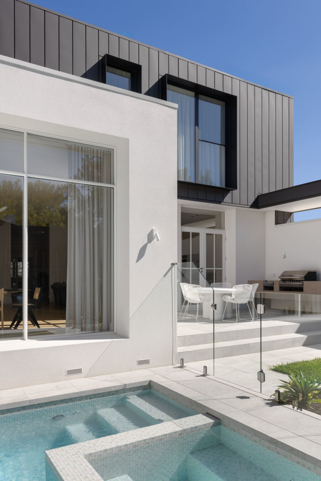 Custom Home Exterior with Pool